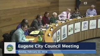 Eugene City Council Meeting: February 12, 2018