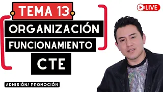 EN VIVO 🔴 |  TEMA 13:  LINEAMIENTOS PARA LA ORGANIZACIÓN Y FUNCIONAMIENTO DEL CTE