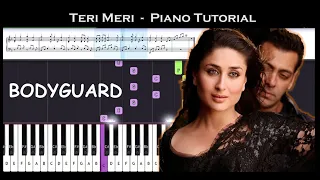 ♫ TERI MERI || 🎹 Piano Tutorial + Sheet Music (with English Notes) + MIDI