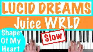 How to play LUCID DREAMS - Juice WRLD (Shape Of My Heart - Sting) Piano Tutorial