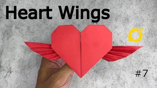 How to Make an Origami Heart with Wings: Easy Instructions #7