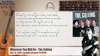 🎸 Wherever You Will Go - The Calling Guitar Backing Track with chords and lyrics