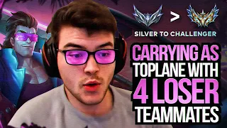 Carrying As Toplane With 4 HARD LOSING TEAMMATES!