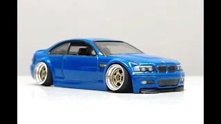 hot wheels bmw m3 e46 blue custom stance - cinematic video