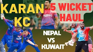 KARAN KC 5 Wickets HAUL | NEPAL VS KUWAIT | ACC MEN'S PREMIER CUP 2023 | SEMI FINAL 1 | All Wickets