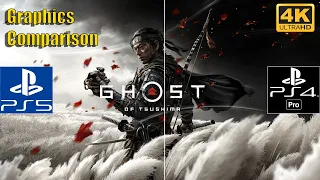 Ghost of Tsushima Director's Cut | PS5 vs PS4 Pro | Graphics Comparison | 4K |