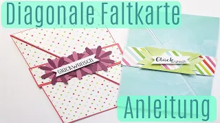 Diagonale Faltkarte ✿ Karte basteln ✿ Material aus dem Kreativbunt Haul ✿ Anleitung ✿ Deutsch