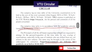 VTU Update on June 1st regarding Tentative Time Table|Read Description|@yashwincreations