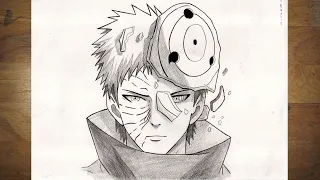 Anime Drawing | How to Draw Obito Uchiha | Naruto