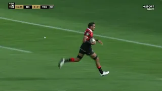 Essaie de Richie Arnold pour le stade toulousain contre Brive.