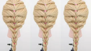 How To Fake French Braid Beginners - No Braiding Only Elastics - EASY & SIMPLE HAIRSTYLE FOR PARENTS