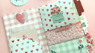 Fun Interactive Flip book Mini Album w/ Tag Ephemera Pockets Valentines 💗