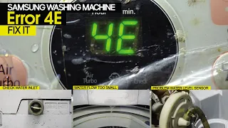 Fix Samsung Washing Machine Error 4E problem with Water Inlet and Sensor Water Level