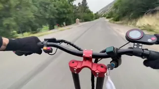 POV 60mph electric scooter canyon ride / Turbowheel phaeton