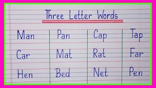 Three Letter Words in English/3 Letter Words in English/Three Letter Words Phonics