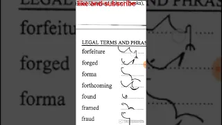 Legal Words Outline In Shorthand #stenographer #Dictation #Outline #Phrases  #shorthandambition