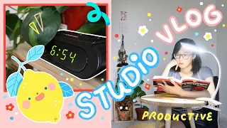 ☀ STUDIO VLOG 47 ☀ Waking Up Early To Be Productive, How I Make Stickers, My Health, & more!