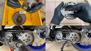 How to Service YAMAHA NMAX / NVX / Scooter CVT (PART 2) Cleaning | Assemble | Install and Test