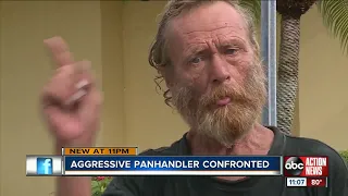 Bradenton man fed up with aggressive panhandlers, takes to streets to warn drivers, community