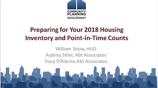 Preparing for Your 2018 Housing Inventory and Point-in-Time Counts - 11/28/2017