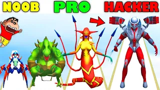 ALIENS vs HUMANS in MERGE MASTER ALIENS 3D | NOOB vs PRO vs HACKER GAME SHINCHAN and CHOP | AMAAN-T