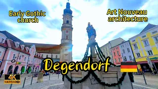 Degendorf, a pretty town on the Blue Danube | Early Gothic church | Art Nouveau architecture | 4K 🚶