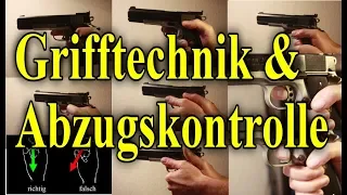 Kurzwaffe Grifftechnik und Abzugskontrolle Pistole