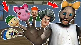 Granny vs *Finger family* vs small Baldi, Scary Teacher - funny horror animation (p.157)