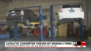 Las Vegas woman looks to protect her car after being hit 3 times by catalytic converter thieves