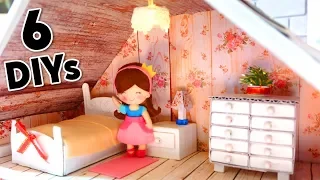 6 DIY Miniature Dollhouse: Rooms - furnitures - beach - winter and autumn scenes