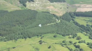 The Mach Loop; 'Strong Flight' 4-ship F-15's Bluebell to Bwlch, 26th June 2018