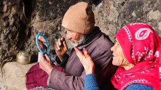 Happy old age of Old Lovers in a Cave like 2000 years ago | Village life in Afghanistan