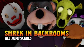 UPDATED SHREK IN THE BACKROOMS JUMPSCARES 2023 | ROBLOX