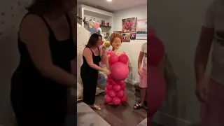Amazing Gender Reveal Balloon Sculpture with Reaction! #shorts