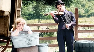 Charlie Chaplin The Vagabond (1916) Best Scenes COLORIZED! + Behind the Camera Pictures!