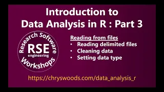 Introduction to Data Analysis in R: Part 3