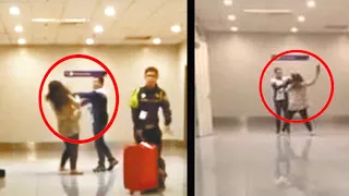 Idiots at airports: Loud Chinese tourist slapped by officer; Woman thinks she’s a VIP - Compilation