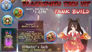 toram online - blacksmith tech vit tank build cap 260 7 in 1 tier 5 bs crafting armor  - yusagi