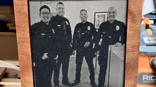 Photo Vcarve on MDF with simple mahogany frame of Police Officers