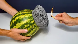 Shockwave Experiment: 5000 Sparklers vs Watermelon