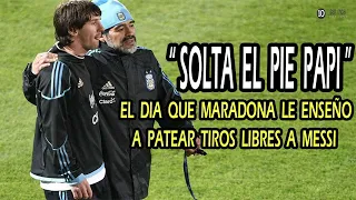 El Dia que Maradona le Enseño a Messi como Patear Tiros Libres