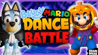 🎃Mario vs. Bluey👾 Halloween Battle! 💃🐕 Brain Break for kids | Just Dance & workout | Go Noodle