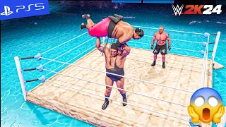 WWE 2K24 - 8 Man Water Battle Royal Match | PS5" [4K60]