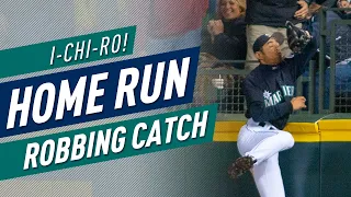 Ichiro Scales Wall To Rob Home Run