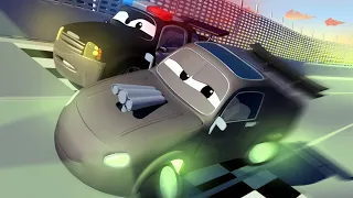 Autohlídka ve Městě Aut 🚓  Cizí auto zaparkovalo na hřišti Město Aut! Animáky o autech pro děti