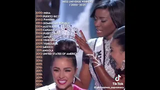 MISS UNIVERSE WINNERS FROM 2000 TO 2021