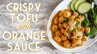 CRISPY ORANGE SAUCE TOFU | Vegan, Gluten Free & Oven-baked