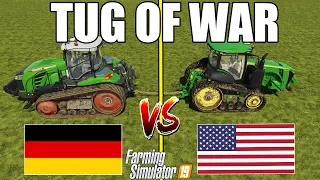 Farming Simulator 19 | TUG OF WAR !! AMERICA vs GERMANY : Who will win ?