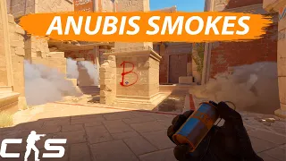 CS2 Anubis - All The Smokes You Need To Know on T-Side  (A,B Sites and Mid ) - #CS2 #CSGO