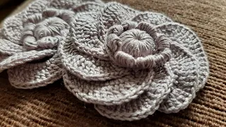 Lesson 12. Crochet. Big flower. Blouse. Ash pink dream. Irish lace.